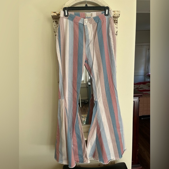 Excellent Condition Altar’d State Ciara Retro Stripe Flared Jeans size M - Picture 4 of 5
